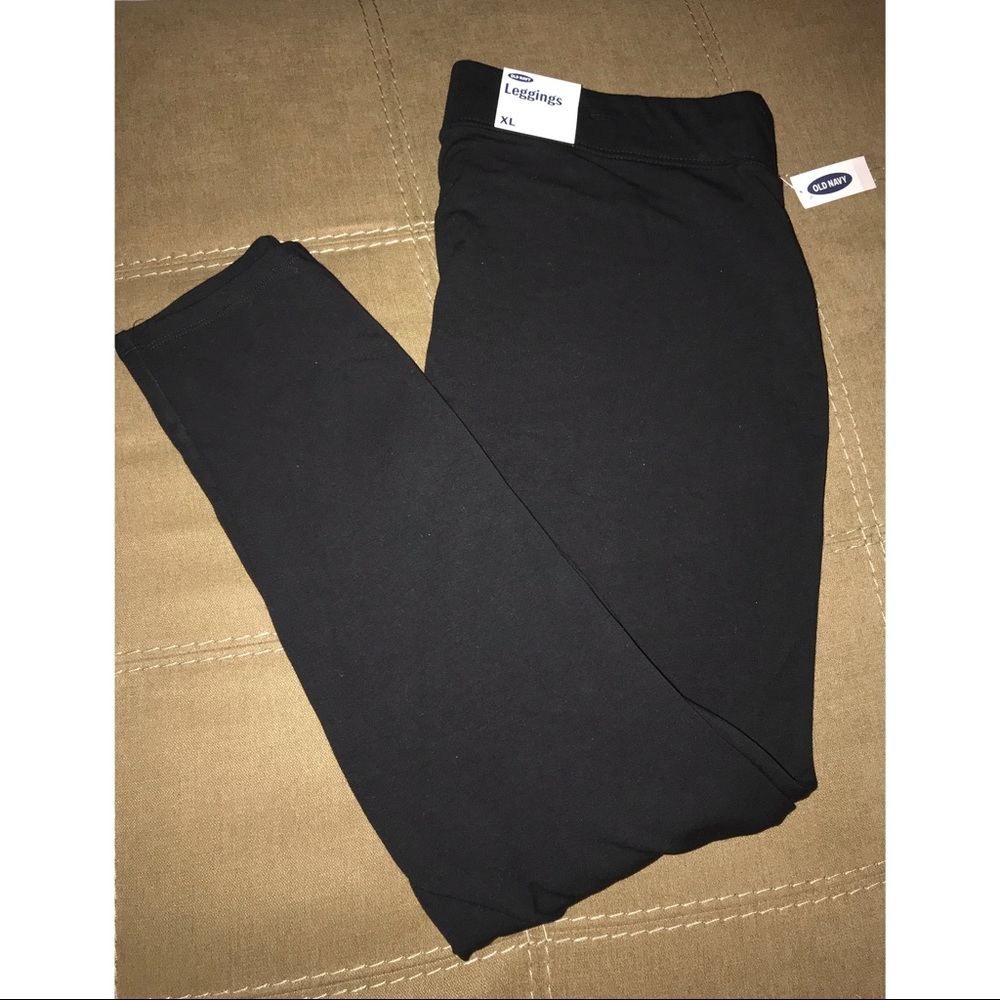 Old Navy Black Jersey Elastic Waist Leggings